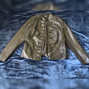 Vegan black leather jacket in size medium